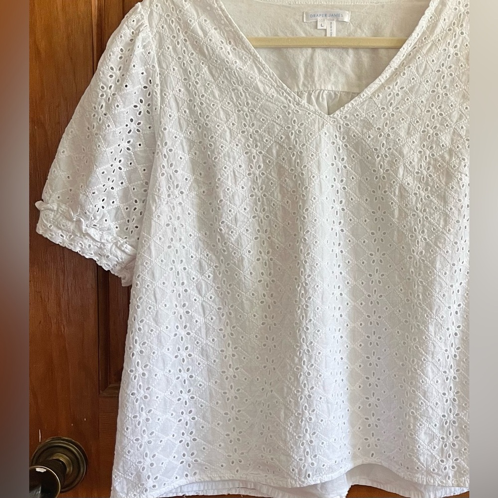 White Eyelet Women's Top